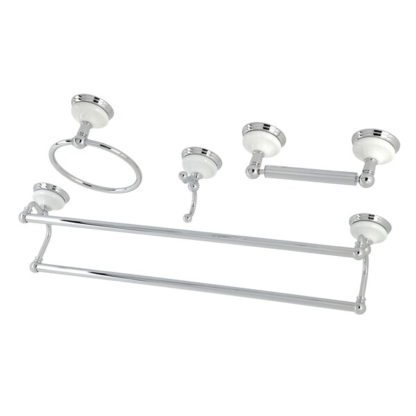 4-Pieces Dual Towel Bar Bathroom Hardware Set, Chrome